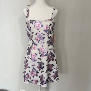 New Chic Floral Mini Dress in Pink and Purple